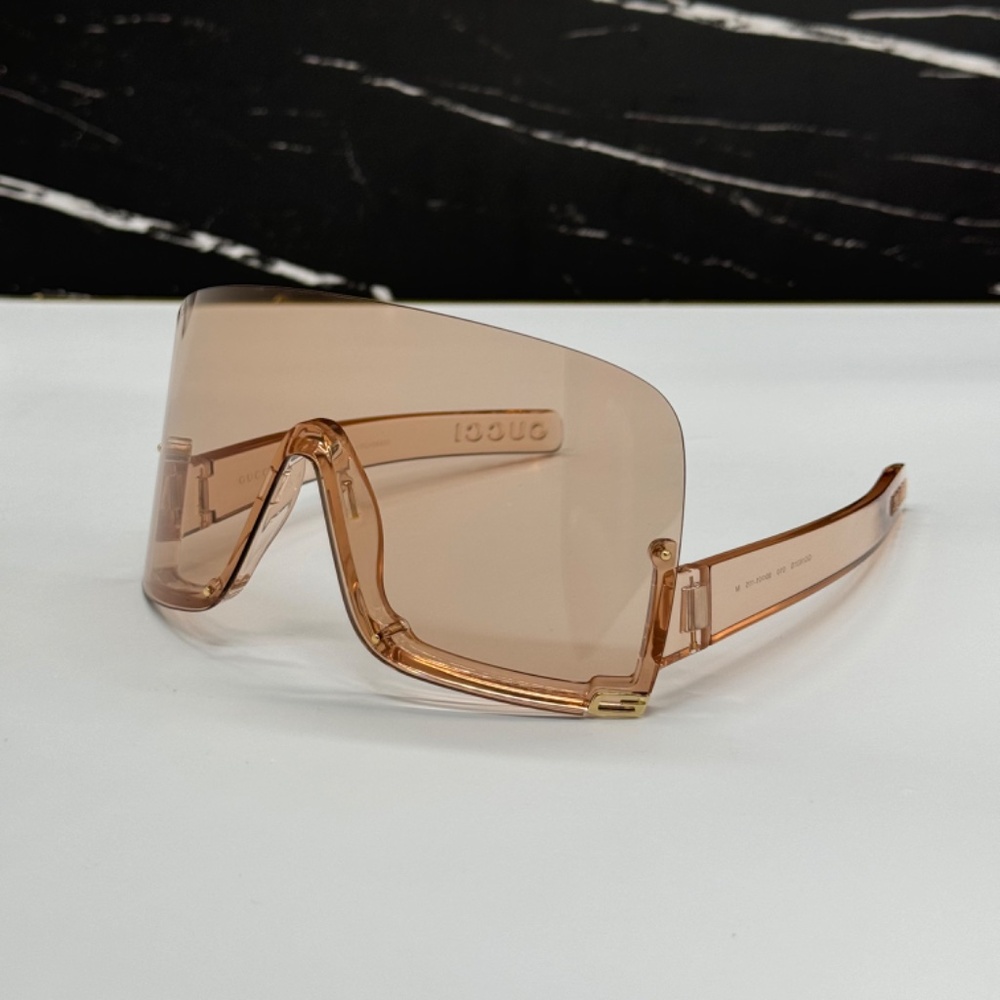 NEW GG1631S 010 GUCCI SUNGLASSES SHIELD CREAM EYEWEAR GUCCI MASK EYEWEAR - Picture 8 of 13